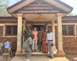 Sara at the current CURDHACA building at the Université de Bangui